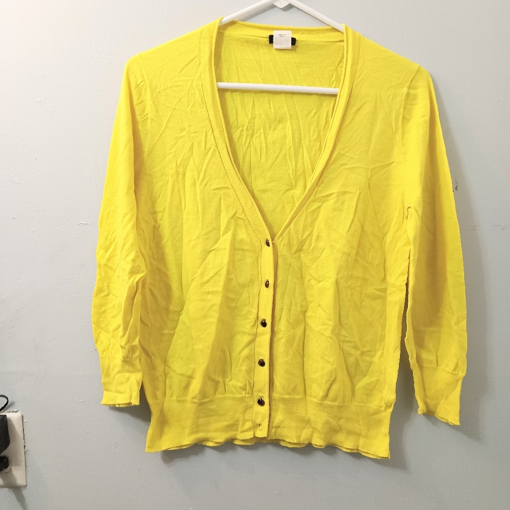 J.crew lightweight yellow cardigan sz XL